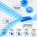 Kit Saco a Vácuo com Bomba Elétrica – Organizador de Roupas para Viagem e Guarda-Roupa (Compacta até 75%) | Tech Gold Brasil