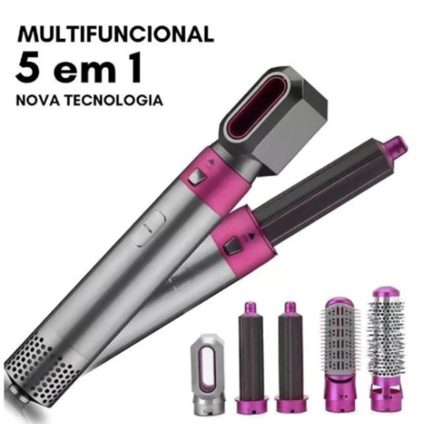 Escova Secadora 5 em 1 Modeladora de Cabelo Bivolt