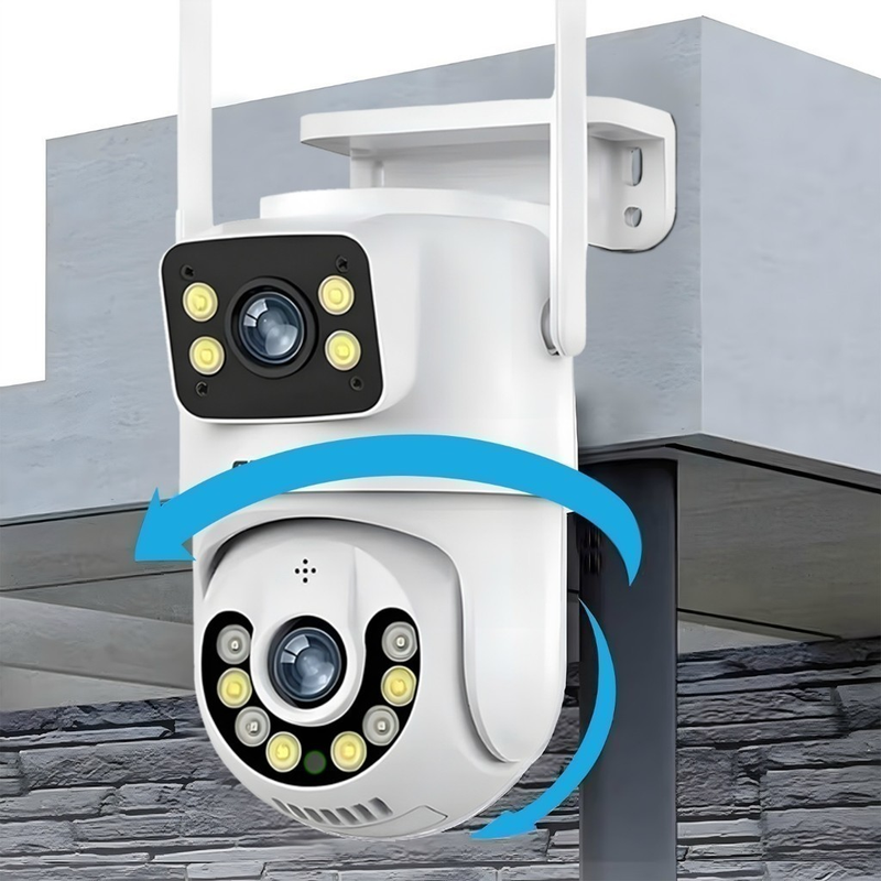 Câmera de Segurança WiFi 360° IP66 com Lente Dupla e Visão Noturna – Monitoramento pelo Celular (App Yoosee) | Tech Gold Brasil