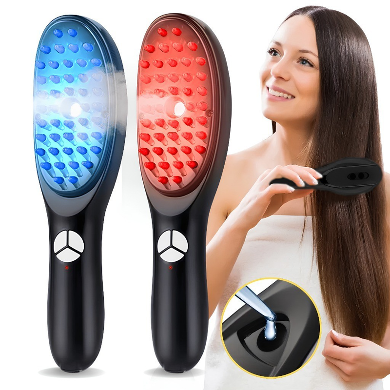 Escova Massageadora Capilar 4 em 1 com Laser Antiqueda